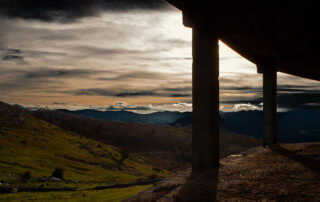 cloudy sunset view of the river