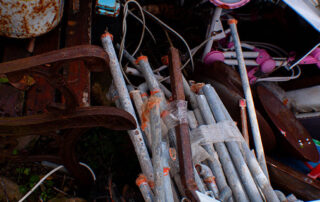 diverse used items left out